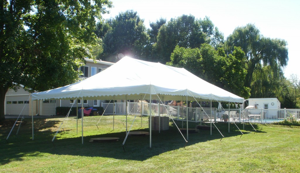 20x40 canopy pole tent graduation party novi michigan